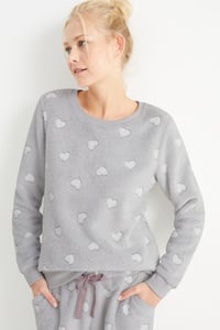 C&A Pyjama-Oberteil-gemustert, Grau, Größe: XS