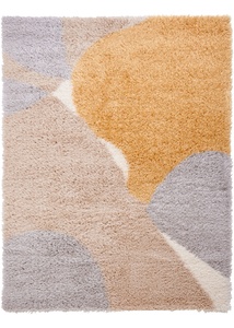 Hochflor Teppich in moderner Musterung, 1 (60/90 cm), Beige