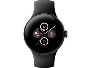 GOOGLE Pixel Watch 2 (LTE) Smartwatch Aluminium Fluorelastomer, 130–175 mm, 165–210 Matte Black/Obsidian