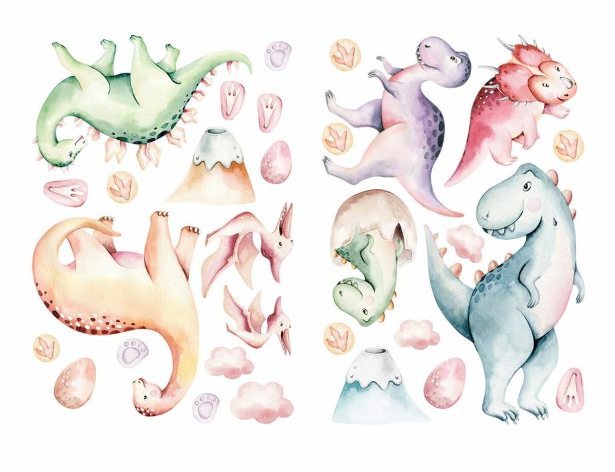 Bild 1 von Wandtattoo Dinos Bunt