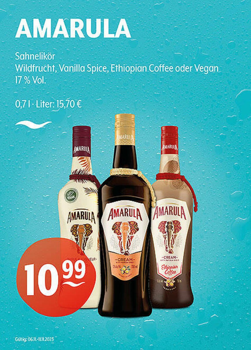 AMARULA Sahnelikör Wildfrucht, Vanilla Spice, Ethiopian Coffee oder ...