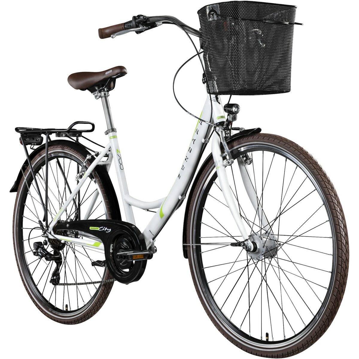 Bild 1 von Zündapp Z700 Damenfahrrad 28 Zoll 700c Fahrrad für Damen und Herren mit Korb und Beleuchtung ab 150 cm Hollandrad Stadtrad Tiefeinsteiger