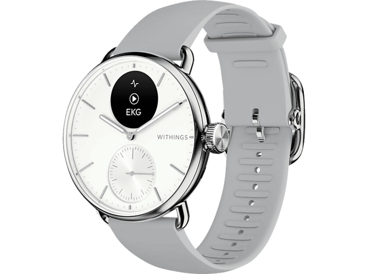 Bild 1 von WITHINGS ScanWatch 2 Smartwatch Edelstahl Armbandmaterial: Edelstahl, Kautschuk, 38 mm, Weiß