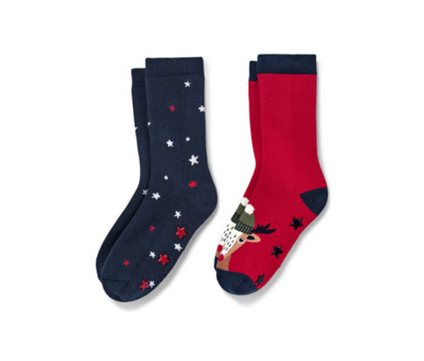 Bild 1 von 2 Paar Kleinkind-Antirutsch-Socken, Rentier