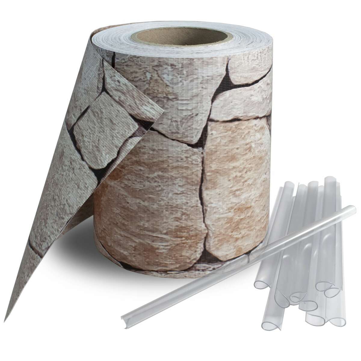 Bild 1 von PVC Sichtschutz Streifen Privatsphäre Doppelstabmatten Zaun Folie inkl. 30 Befestigungsclips