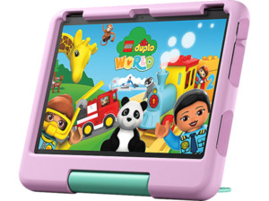 AMAZON Fire HD 10 Kids (2023), Tablet, 32 GB, Zoll, Schwarz, mitgelieferte Hülle in Rosa