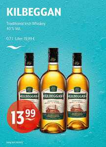 KILBEGGAN Traditional Irish Whiskey
40 % Vol.