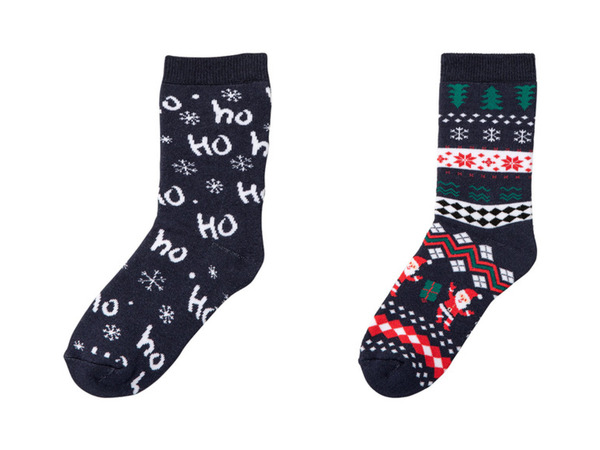 Bild 2 von pepperts!® Kinder Thermosocken, 2 Paar, mit lustigen Weihnachtsmotiven