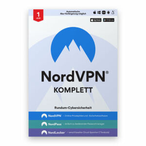 NordVPN Komplett – 1 Jahr Cybersicherheit VPN, PW, Cloud [1 Jahr] [Download]