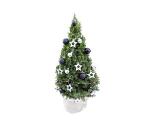 Weihnachtsbäumchen mit Dekoration, ca. 80 cm, silberfarben