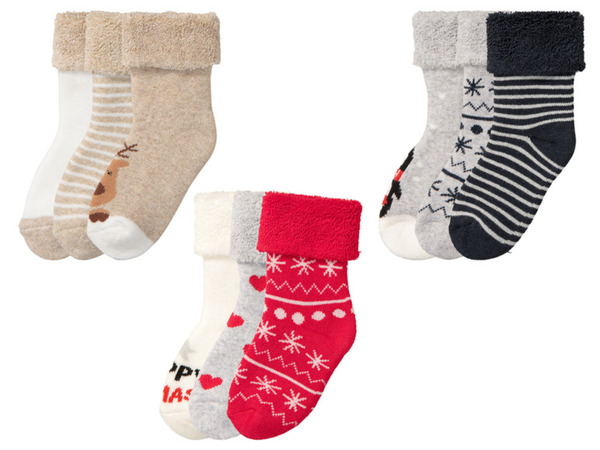 Bild 1 von lupilu® Baby Socken, 3 Paar, mit lustigem Weihnachtsmotiv