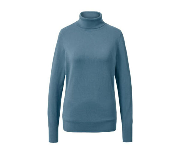 Bild 1 von Feinstrick-Rollkragenpullover, rauchblau