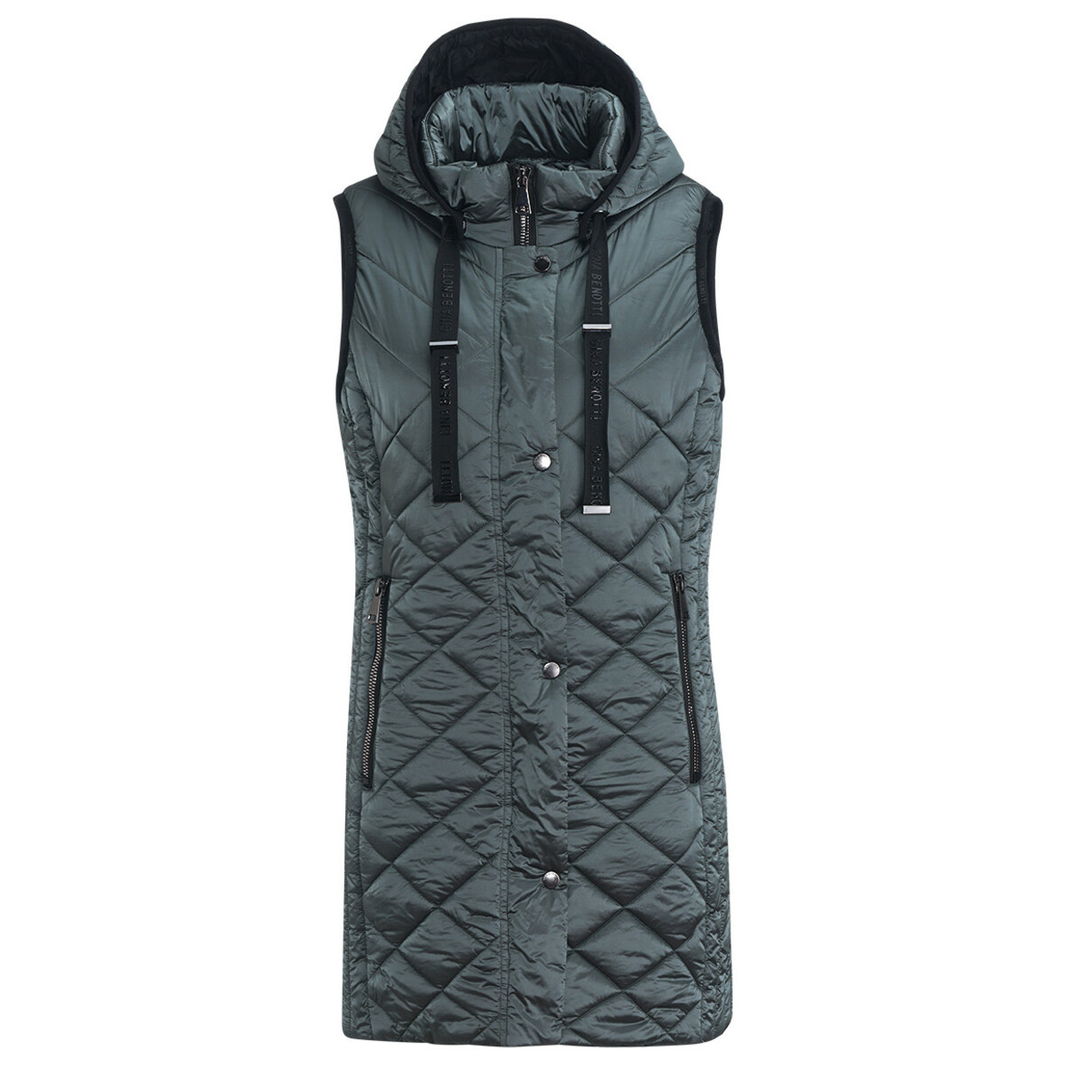Bild 1 von Damen Steppweste mit abnehmbarer Kapuze DUNKELGRAU