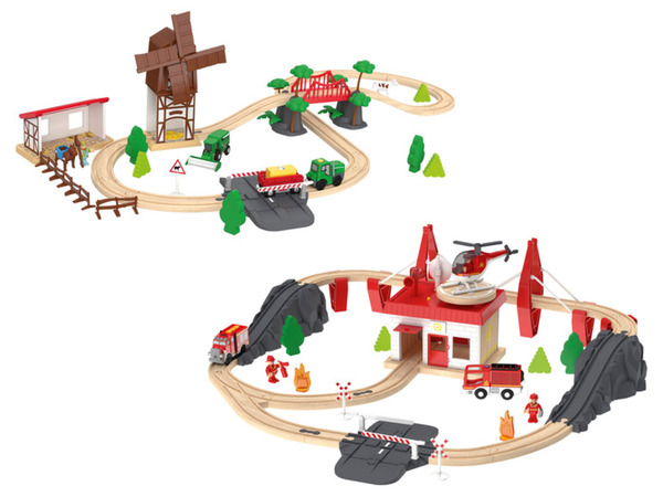 Bild 1 von Playtive Eisenbahn-Set Feuerwehr / Countryside, aus Buchenholz