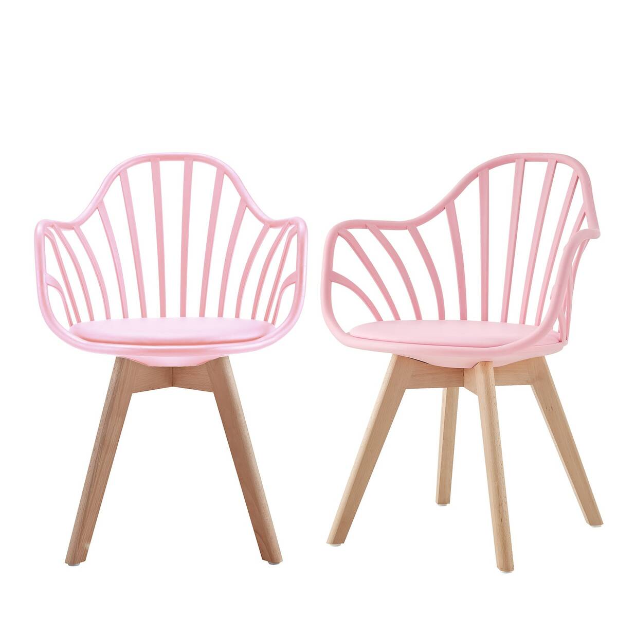 Bild 1 von Moderner Esszimmerstuhl im eleganten Design - bequemer Gartenstuhl in 5 Farbvariationen mit gepolsterter Sitzfläche - pflegeleichte Terrassenstühle mit Holzbeinen für den Außen- und Innenbereich