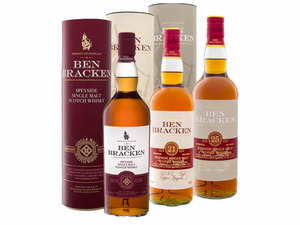 3 x 0,7-l-Flasche Ben Bracken Speyside Single Malt Scotch Whiskypaket 40 - 41,9% Vol, 
         2.1-l