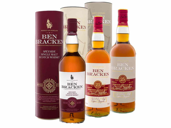 Bild 1 von 3 x 0,7-l-Flasche Ben Bracken Speyside Single Malt Scotch Whiskypaket 40 - 41,9% Vol, 
         2.1-l