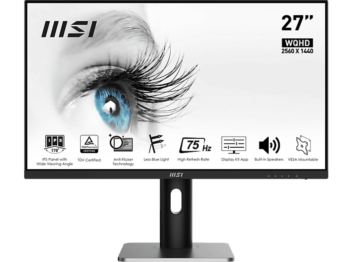 Bild 1 von MSI PRO MP273QPDE 27 Zoll WQHD Monitor (1 ms Reaktionszeit, 75 Hz)