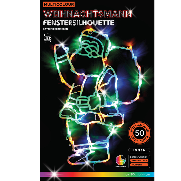 Bild 1 von Fenstersilhouette Weihnachtsmann bunt