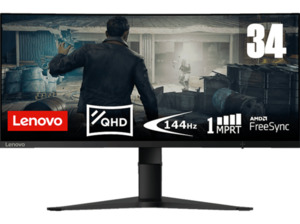 LENOVO G34w-10 34 Zoll WQHD Gaming Monitor (4 ms Reaktionszeit, 144 Hz)