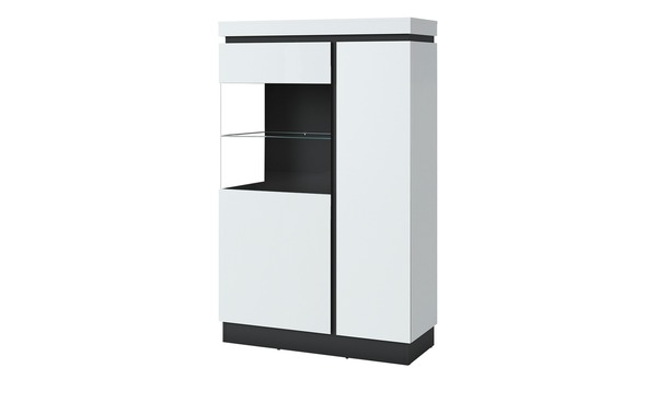 Bild 1 von Highboardvitrine  Campania weiß Maße (cm): B: 104 H: 164 T: 40 Schränke