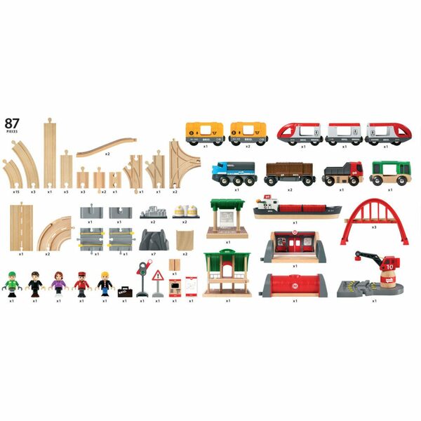Bild 2 von BRIO® Spielzeug-Eisenbahn World Straßen und Schienen Bahn Set Deluxe
