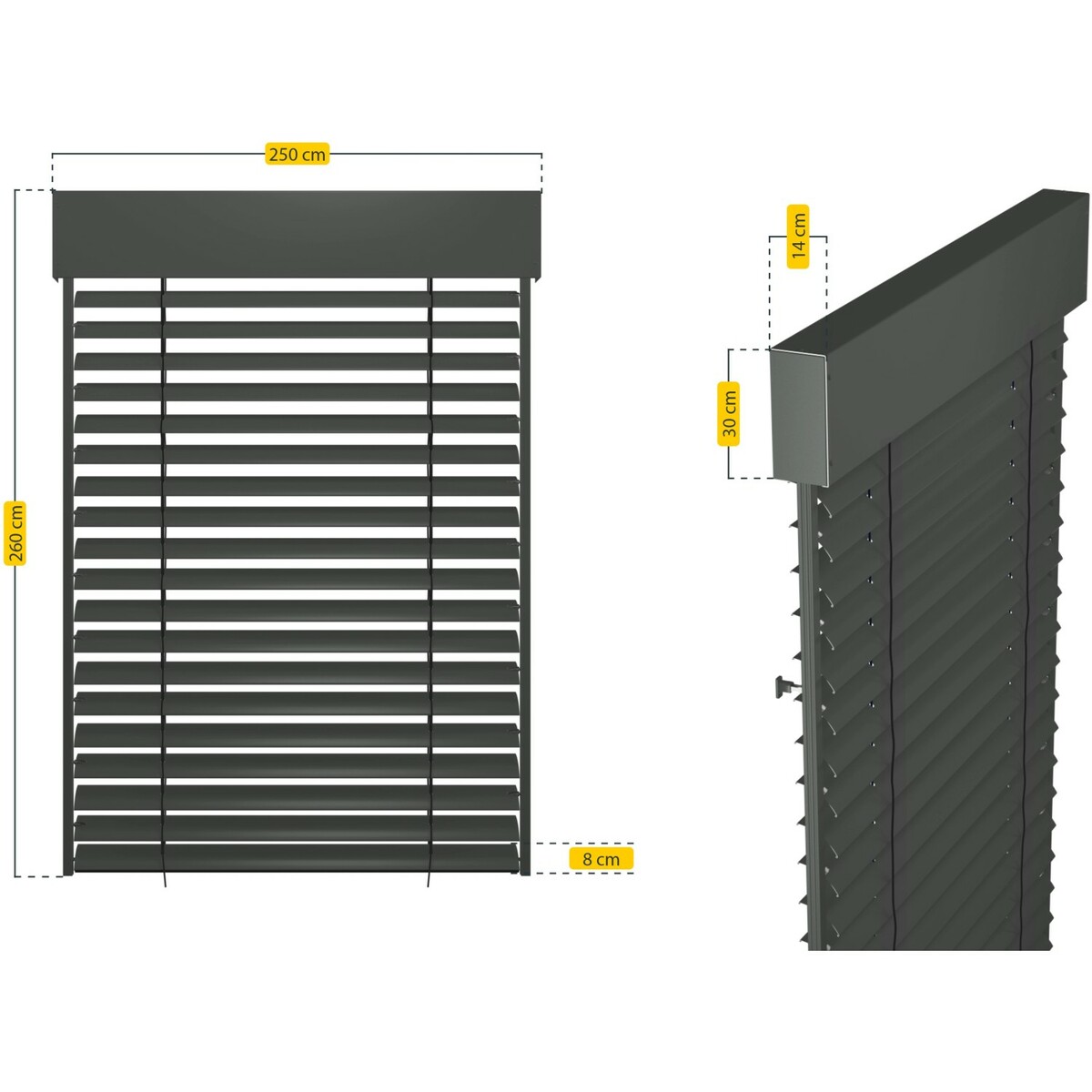 Bild 1 von Schellenberg Sonnenschutz Raffstore Express mit Motor 250 cm x 260 cm Anthrazit