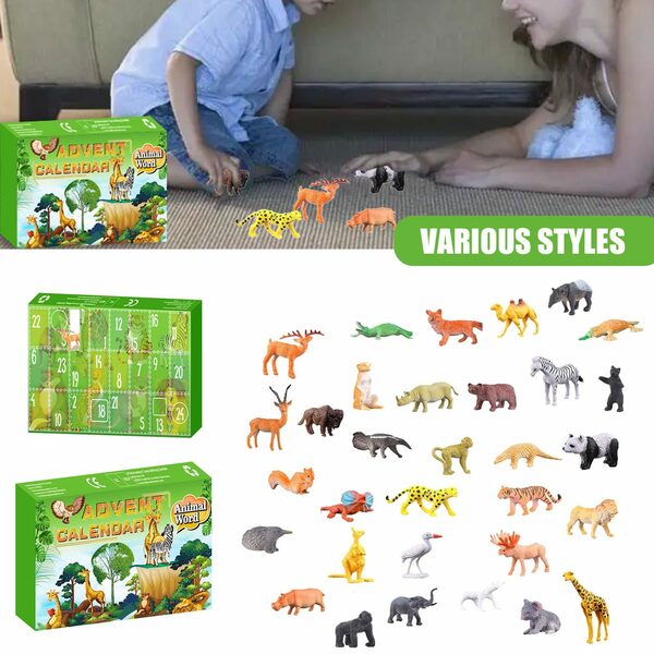 Bild 2 von farfi Adventskalender 24 Teile/satz Kalender Boxen PVC Tier Welt Adventskalender (24 Stück), Animal World Advent Calendar
