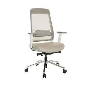 Mid.you Drehstuhl, Grau, Weiß, Beige, Textil, Drehkreuz, 67x118x63 cm, Wippmechanik mit Härtegradeinstellung, ergonomische Rückenlehne, Arbeitszimmer, Bürostühle, Drehstühle