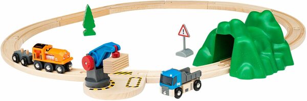 Bild 1 von BRIO® Spielzeug-Eisenbahn BRIO® WORLD, Starterset Güterzug mit Kran, (Set), Made in Europe, FSC®- schützt Wald - weltweit