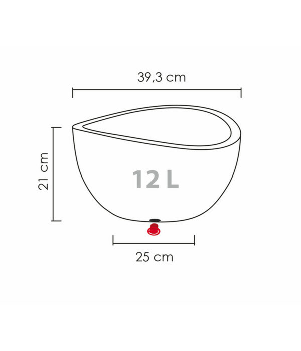 Bild 4 von Scheurich Kunststoff-Topf Wave Globe, rund, ca. Ø39,3/H21 cm