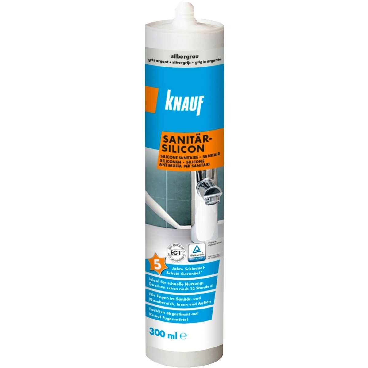 Bild 1 von Knauf Sanitär-Silikon Silbergrau 300 ml