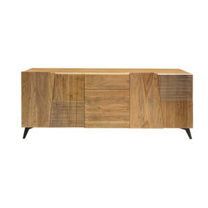 Livetastic Sideboard, Schwarz, Akazie, Holz, Metall, Akazie, Holz, 3 Fächer, 170x76x40 cm, stehend, Wohnzimmer, Kommoden & Sideboards, Sideboards