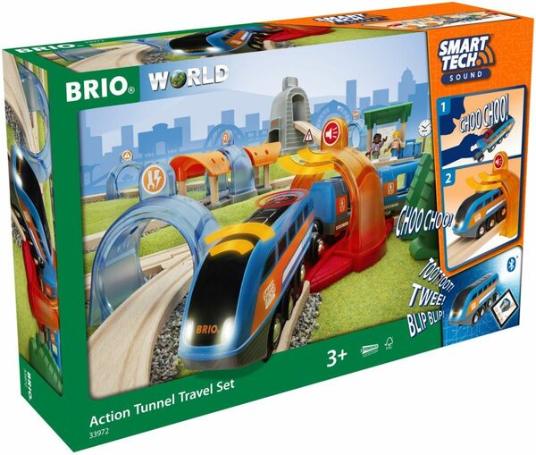 Educatief Houten Speelgoed Kinderspielzug Ab 3 Jahre BRIO World Reisezug Starter Set – 22-teilige Holzeisenbahn Für Kinder Ab 3 Eisenbahnset Mit Tunnel Beukenhouten Trein