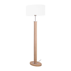 Stehleuchte Melinda, Eiche, Textil, Eiche, massiv, oval,oval, 34x160 cm, Made in EU, FSC 100%, Schnurschalter, Lampen & Leuchten, Innenbeleuchtung, Stehlampen, Stehlampen