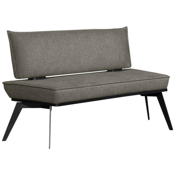 Bild 1 von Carryhome Sitzbank, Schwarz, Dunkelgrau, Holz, Metall, Textil, Buche, massiv, 2-Sitzer, 173x90x65 cm, Stoffauswahl, erweiterbar, Typenauswahl, mit Rückenlehne, Esszimmer, Bänke, Sitzbänke