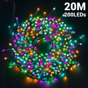 Elegear Lichterkette Bunte Lichterkette mehrfarbig, 200-flammig, Party