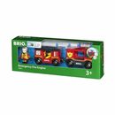 Bild 2 von BRIO® Spielzeug-Feuerwehr 33811, Leiterfahrzeug, mit Sirene, Blaulicht und Schlauch