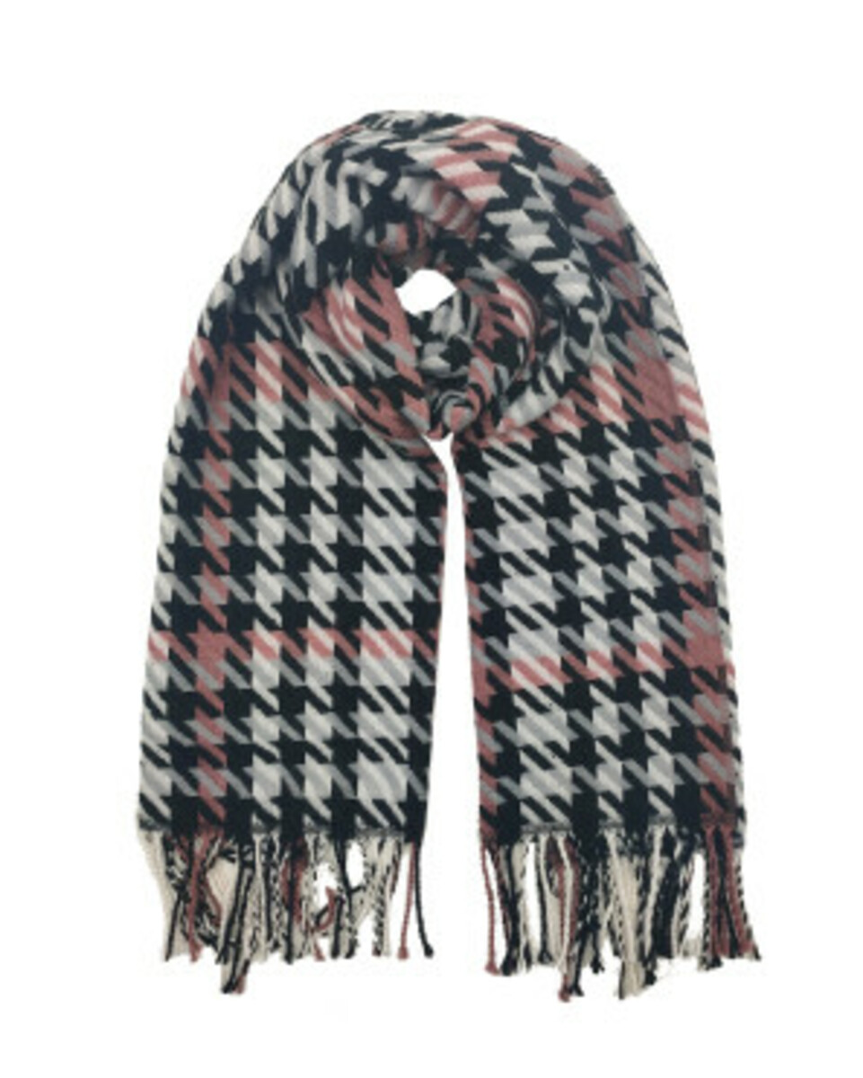 Bild 1 von Schal mit Hahnentrittmuster
       
      Janina ca. 65 x 180 cm
   
      dunkelrosa