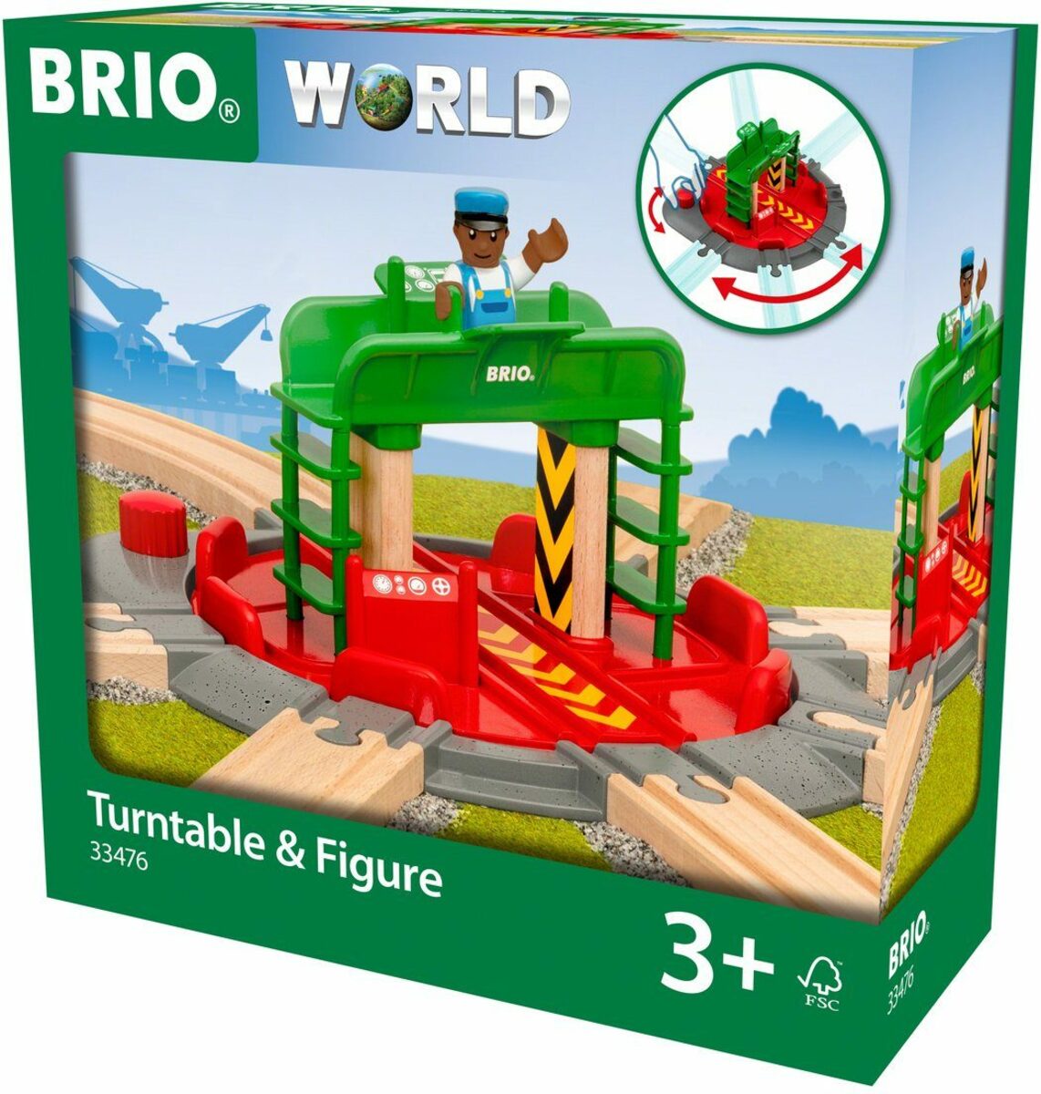 Bild 3 von BRIO® Spielzeugeisenbahn-Brücke Holzspielzeug, BRIO® WORLD, Lok-Drehscheibe mit Kontrollbrücke, FSC®- schützt Wald - weltweit