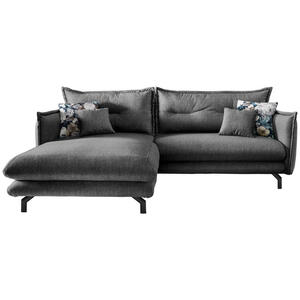 Livetastic Ecksofa, Grau, Textil, 4-Sitzer, Füllung: Schaumstoff, L-Form, 255x180 cm, Rücken echt, Armteil links, rechts, Wohnzimmer, Sofas & Couches, Wohnlandschaften, Ecksofas