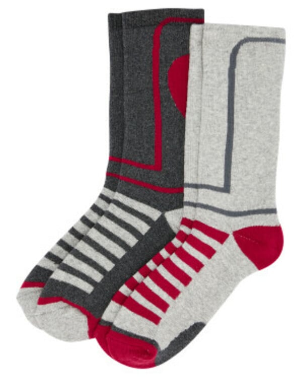 Bild 1 von Gemusterte Adventure-Socken
       
    2 Stück Ergeenomixx 
   
      grau/rosa