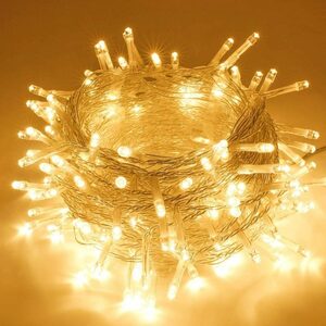 Rosnek LED-Lichterkette 10-100M, 8 Modi, Warmweiß, wasserdicht, für Weihnachten Party, 100-flammig, Hochzeit Urlaub Deko