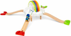 BRIO® Spielzeugeisenbahn-Lokomotive Holzspielzeug, Mein erstes BRIO® Bahn Regenbogen-Set, (Set), mit Leucht- und Soundeffekten, FSC®- schützt Wald - weltweit