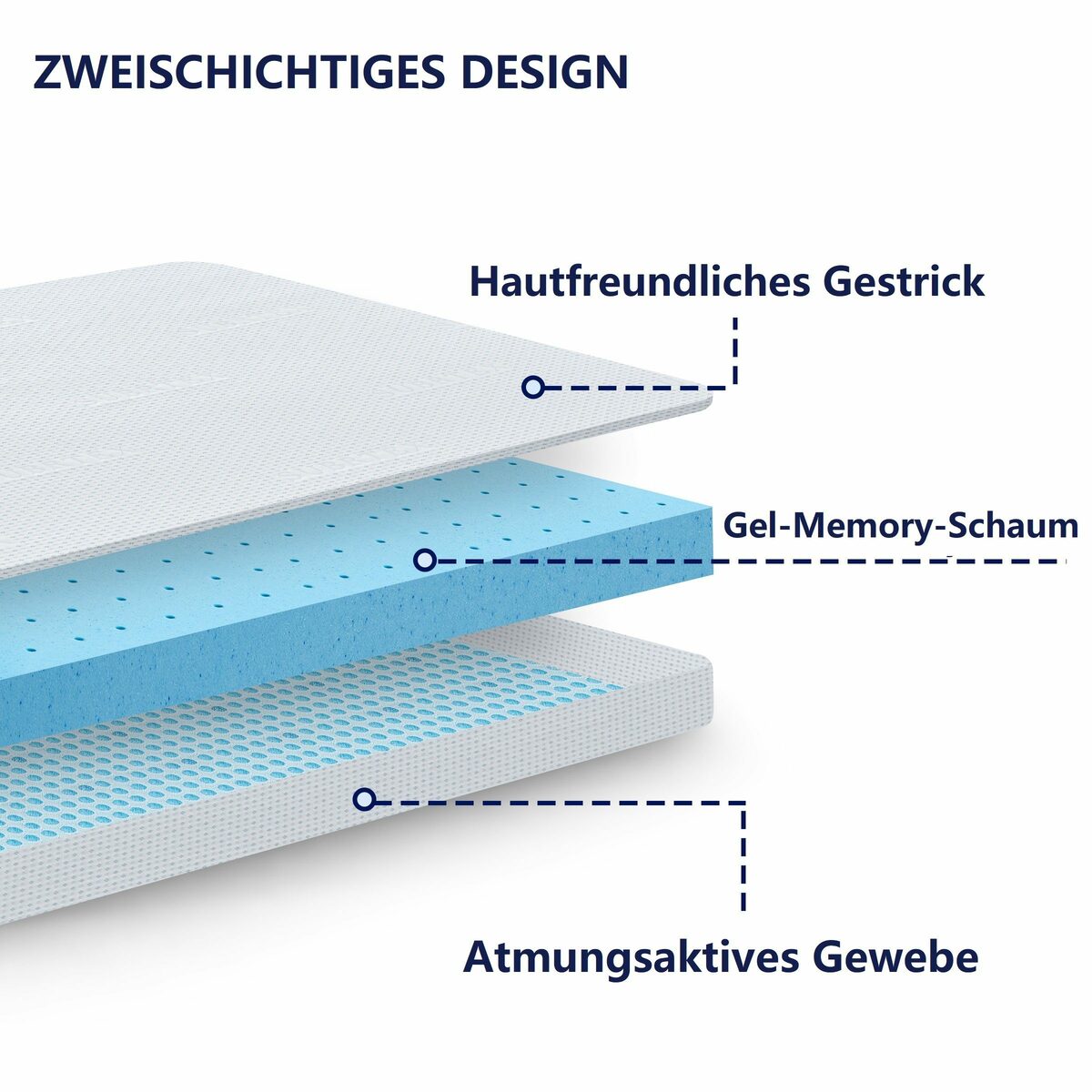 Bild 3 von Topper Memory Foam Gelschaum-Topper, SUBRTEX, 5 cm hoch, (Packung, 1-tlg)