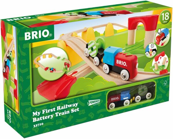 Bild 4 von BRIO® Spielzeug-Eisenbahn BRIO® WORLD, Mein erstes BRIO® Bahn Set mit Batterielok, (Set), FSC®- schützt Wald - weltweit