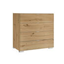 Bild 1 von Moderano Kommode, Eiche Artisan, Metall, 4 Schubladen, 80x77x40 cm, Goldenes M, BQ - Bündnis für Qualität, Made in Germany, Blauer Engel, DGM-Klimapakt, DGM-Emissionslabel, Typenauswahl, stehend,