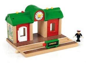 BRIO® Spielzeugeisenbahn-Gebäude World Eisenbahn Gebäude Sprechender Bahnhof 3 Teile 33578