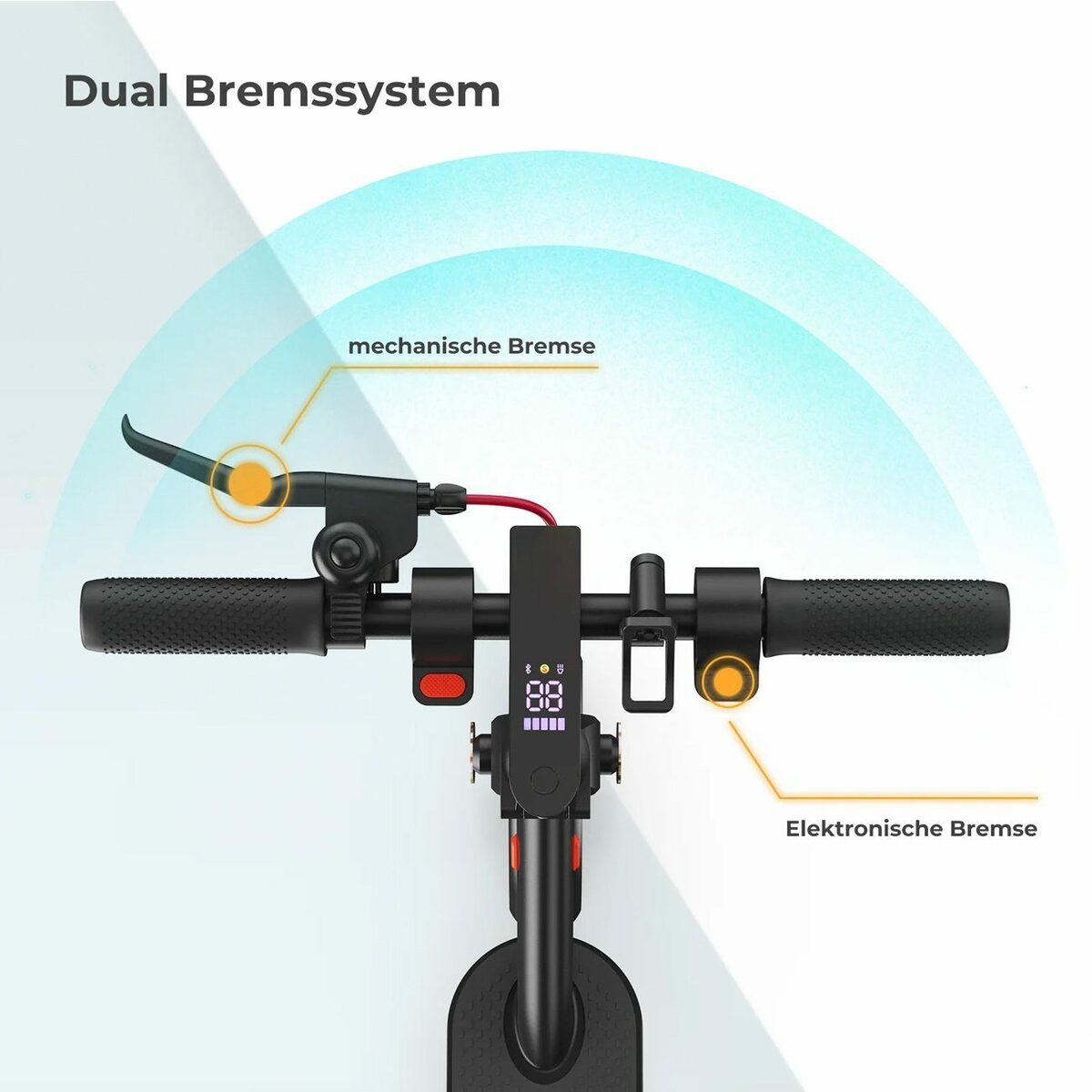 Bild 2 von LETGOSPT E-Scooter Elektroroller,Doppelbremsen,2 Geschwindigkeitsmodi,30 km,bis 120kg, 350,00 W, 20,00 km/h, faltbar+LCD-Display+Doppelbremse+ABE-Zertifizierung, Straßenzulassung