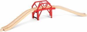 BRIO® Spielzeugeisenbahn-Brücke Holzspielzeug, BRIO® WORLD, Bahnbrücke mit Auffahrten, FSC®- schützt Wald - weltweit